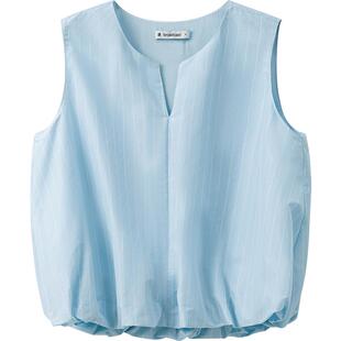 播商场同款蓝色淡人无袖小衫女夏季新款好看花苞衬衫BDS2HD242