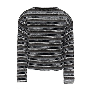 JCAESAR STRIPED SLEEVE 条纹毛织落肩长袖 大领口 落肩版型