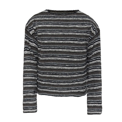 JCAESAR STRIPED SLEEVE 条纹毛织落肩长袖 大领口 落肩版型