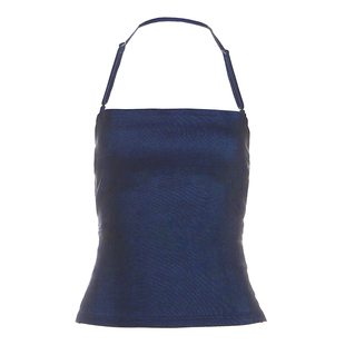 怪诞女孩 美式复古辣妹露背牛仔挂脖背心女 性感修身显瘦无袖上衣