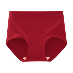 菇娘家红内裤女本命年马年新款纯棉大码高腰无痕女士红色三角裤