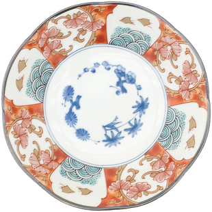 日本制Bloom复古染锦古伊万里酸奶麦片汤碗盖饭碗甜点餐盘酱料碟