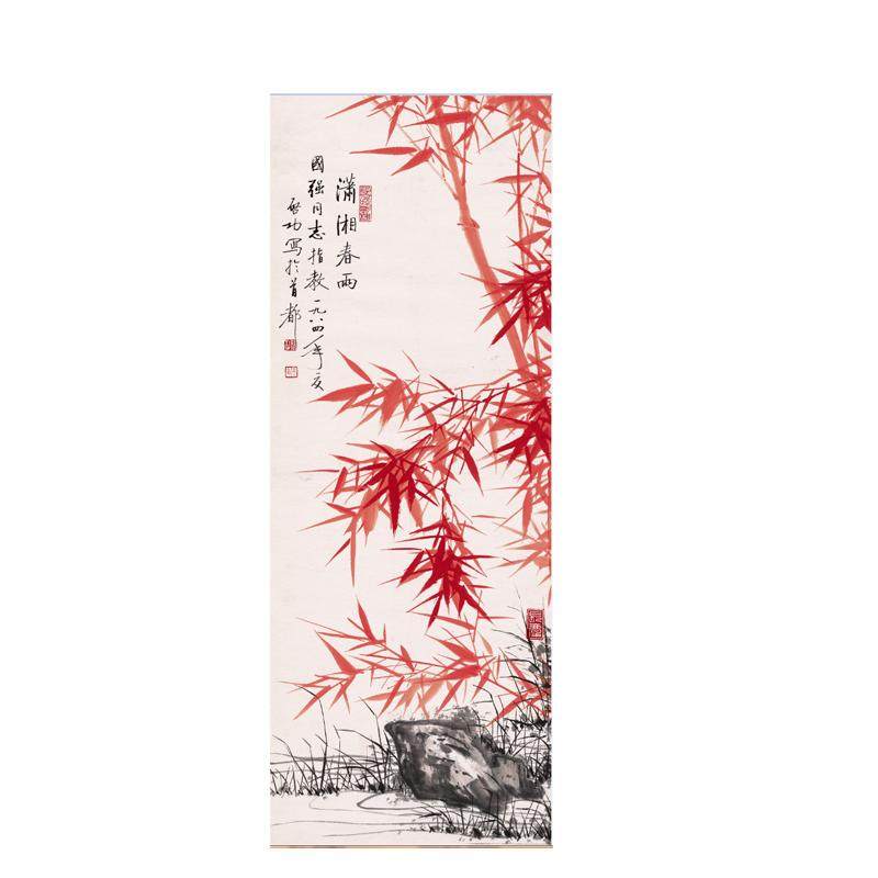 客户定制客厅茶楼装饰画写真照片来图定制丝绸卷轴挂画山水玄关画