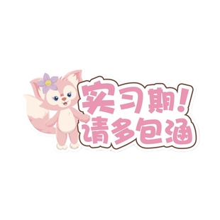 实习车贴新手女司机上路磁性贴反光标志可爱汽车装饰贴纸磁吸新款