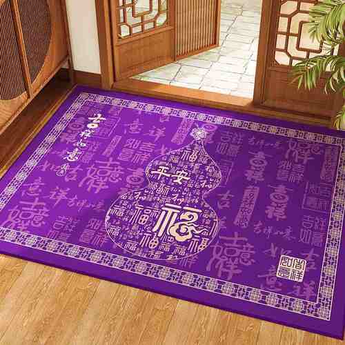 九紫离火运风水入户门地垫进门口家用七星紫色防滑脚垫大门外地毯