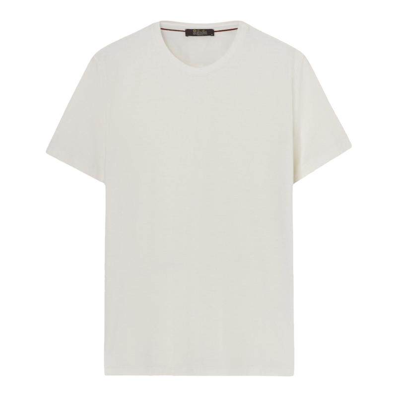 Loro Piana/诺悠翩雅男装白色羊毛针织简约百搭T恤