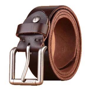 Jeep吉普皮带男士2025新款真皮休闲复古针扣头层牛皮裤腰带男款