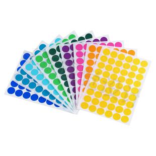 圆形标签纸彩色A4不干胶圆点标签数字记号合格销控分类月份贴定制
