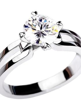 单钻四爪镂空戒指设计感