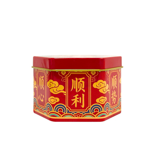 中式铁壳蜡烛六顺烛环保顺顺利利万事顺遂节日红色装饰新中式新潮