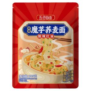五谷自由魔芋荞麦面凉皮低卡面体0脂速食即食免煮拌方便面主食