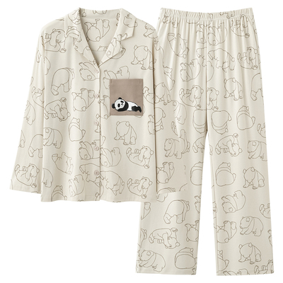 2025新款春秋季长袖情侣睡衣秋冬款纯棉女士男款青少年家居服男生