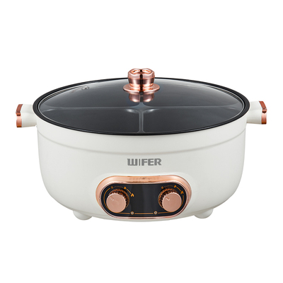 英国多功能鸳鸯电火锅家用四宫格一体电煮锅学生宿舍大容量电热锅