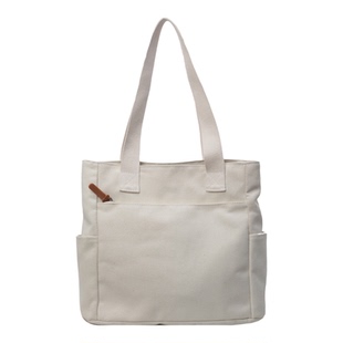 原创设计质感加厚简约百搭通勤帆布托特包休闲文艺学生单肩手提包