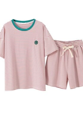 睡衣女纯棉夏季可外穿家居服套装