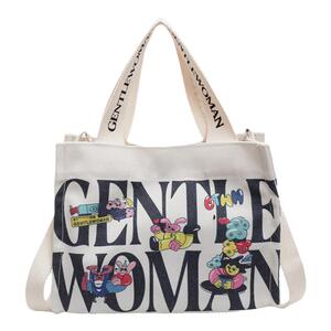 泰国Gentle Woman字母印花帆布包包女2025新款质感休闲单肩斜挎包