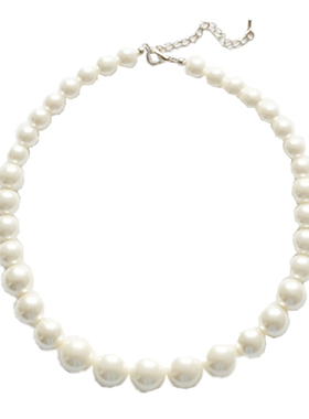 大珍珠项链女颈链配礼服颈饰项圈锁骨链子choker摄影拍照饰品118