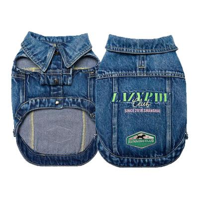 Lazyeazy宠物狗狗衣服刺绣水洗牛仔马甲赛车风保暖新品冬中小型犬