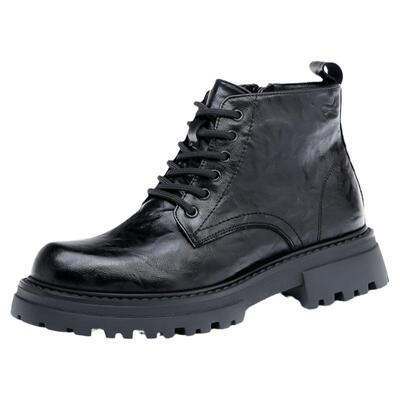 马丁靴男高帮靴子真皮休闲皮鞋