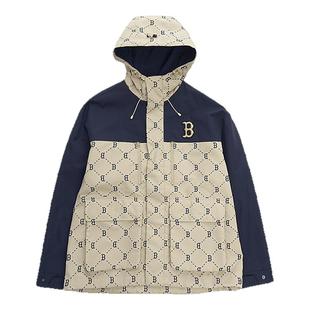 MLB官方 男女情侣休闲运动钻石老花连帽夹克外套25秋季新款WJM01