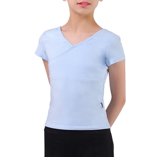 柏屋舞蹈短袖上衣课堂训练T恤前交叉民间舞形体服儿童女121220023