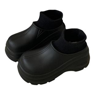 细细条 防水棉鞋女冬季网红增高厚底保暖加绒外穿时尚雪地靴短靴