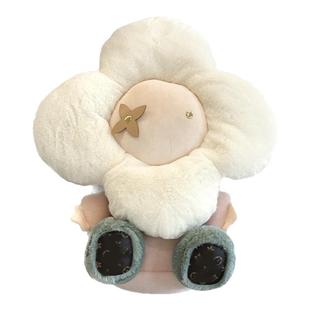 Texdream态度 雪绒花 卡通抱枕可爱毛绒圆形玩偶沙发客厅午睡靠垫