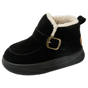 百丽童鞋女童中小童棉鞋保暖加绒鞋子冬季儿童宝宝鞋男童毛毛鞋子