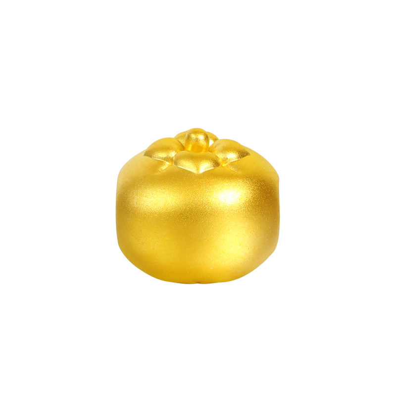 老克勒黄金3D硬金柿柿如意转运珠