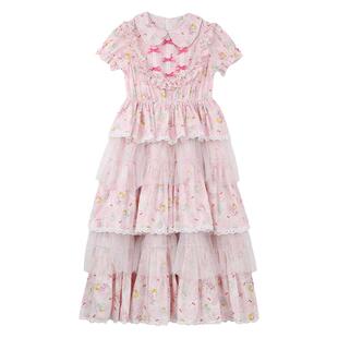 MEME原创 日系昭和童趣粉色可爱裙子 Lolita小众甜美少女连衣裙