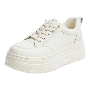 红蜻蜓休闲板鞋冬季女鞋加绒增高运动鞋百搭小白鞋厚底板鞋白色鞋