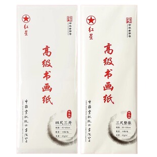 红星宣纸高级书画纸作品纸加厚毛笔字练习纸国画专用纸熟宣四尺四开生宣