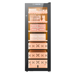 芭克斯YS-138雪茄柜恒温恒湿压缩机雪松木醇化净氨保湿茄柜WiFi