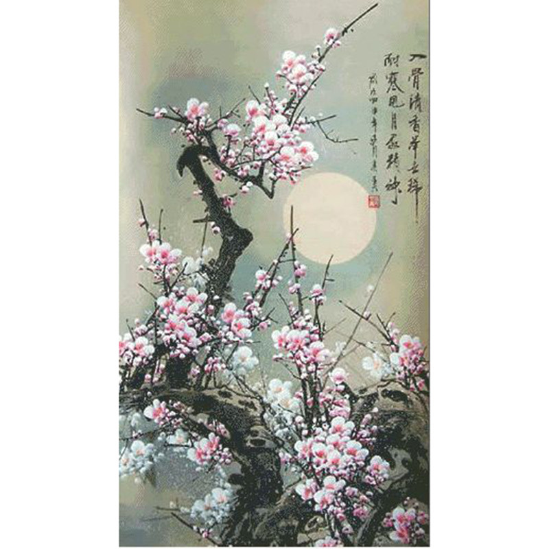 如意印花纯棉客厅玄关书房十字绣