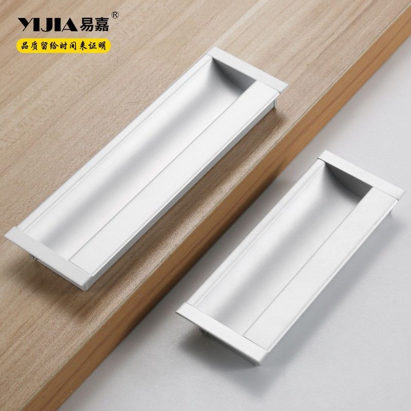 易嘉隐形柜体暗拉手拉手黑色大衣柜暗扣开槽铝合金抽屉暗隐藏式