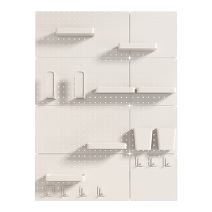 洞洞板置物架学习书桌墙上收纳架宿舍墙面金属冲孔板壁挂板展示架