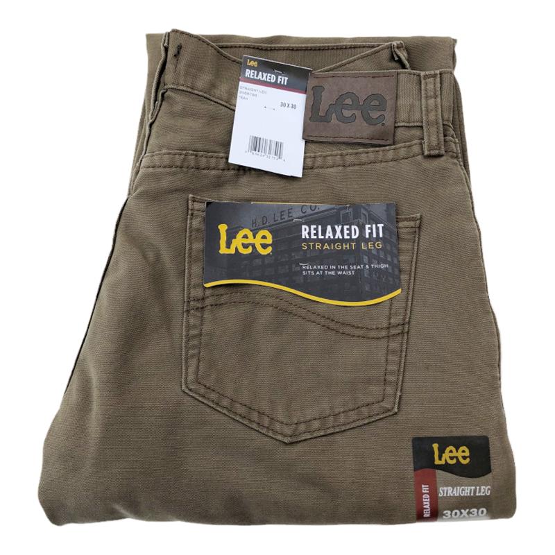 美国正品 李Lee冬季加绒加厚保暖牛仔裤男士中腰宽松直筒235-4009