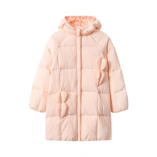 viciusss儿童羽绒服冬季2025新款中长款连帽加厚保暖冬装外套女童