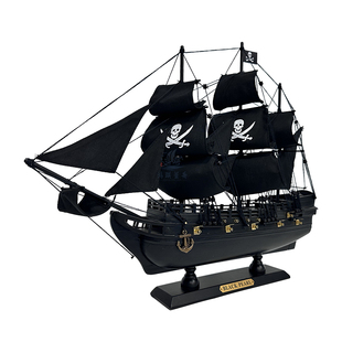 新一帆风顺帆船模型摆件木船实木加勒比海盗船黑珍珠号装饰船礼物