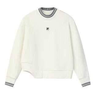 FILA Emerald斐乐女子套头卫衣2025冬季新款宽松加绒针织长袖上衣