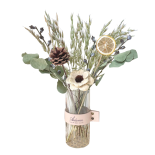 ins北欧天然装饰干花花束摆件真花风干玻璃花瓶家居花艺客厅摆设