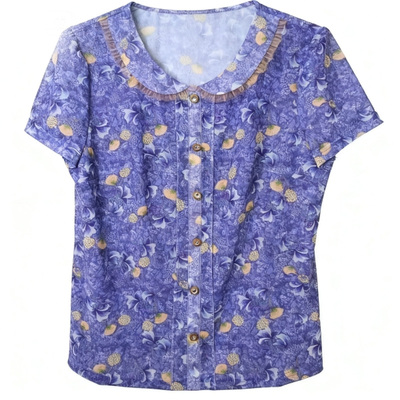 夏季网纱木耳边速干短袖T恤