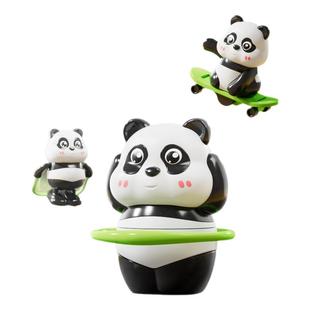 熊猫运动会小宝宝婴儿学爬抬头上弦链发条玩具儿童滑板呼啦圈跳绳