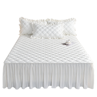 纯棉夹棉床裙单件床罩2026新款四季通用加厚床单带裙边遮丑防尘罩