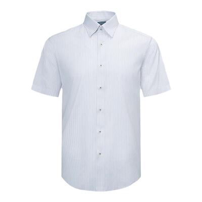 【免烫】G2000男装2026商场同款棉质弹性免烫防皱条纹短袖衬衫