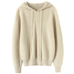 好品味不错过！带帽羊绒衫女纯羊绒毛衣连帽羊绒卫衣针织打底帽衫