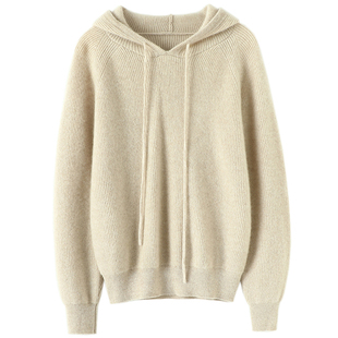 好品味不错过！带帽羊绒衫女纯羊绒毛衣连帽羊绒卫衣针织打底帽衫