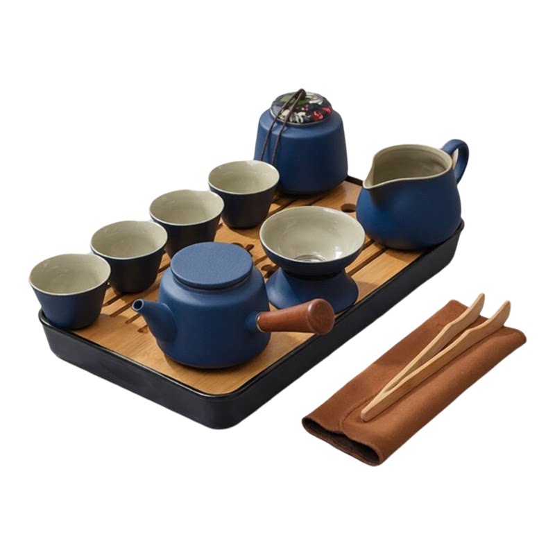 蓝色茶具功夫陶瓷家用办公室茶盘