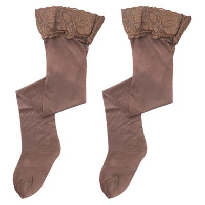 微透黑丝曼姿蕾丝边性感长筒袜