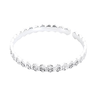 香港正生女纯银手镯足银999实心六边形满天星闪闪银镯子轻奢手环